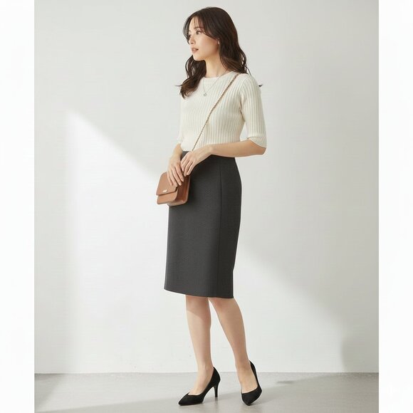 🔥 Closet Sale! Sexy Grey Pencil Skirt - Size L - Zipper Closure - Picture 1 of 5